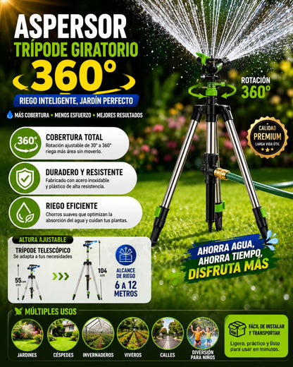 Aspersor trípode giratorio 360° 